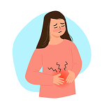 abdominal (stomach) pain on the right side of your body